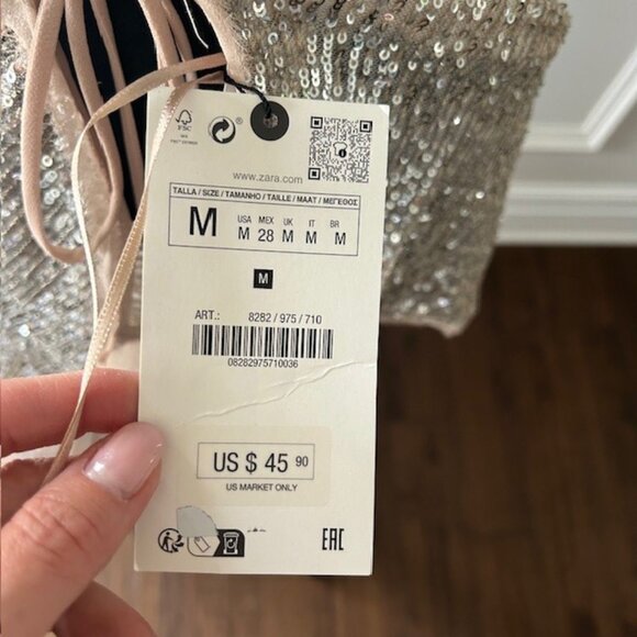 Zara Gold Sequin Top - Picture 5 of 6